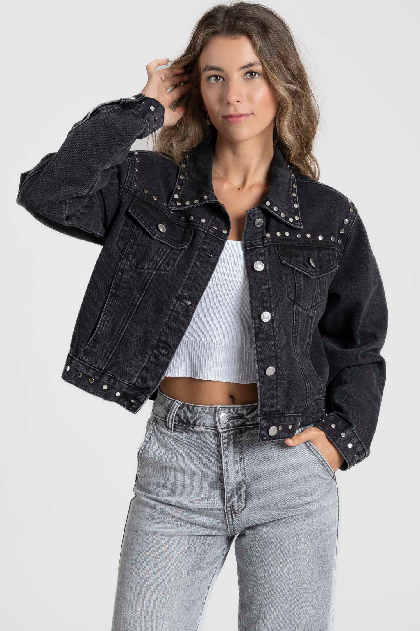 CHAQUETA ARMONIAS TEEN TACHUELAS